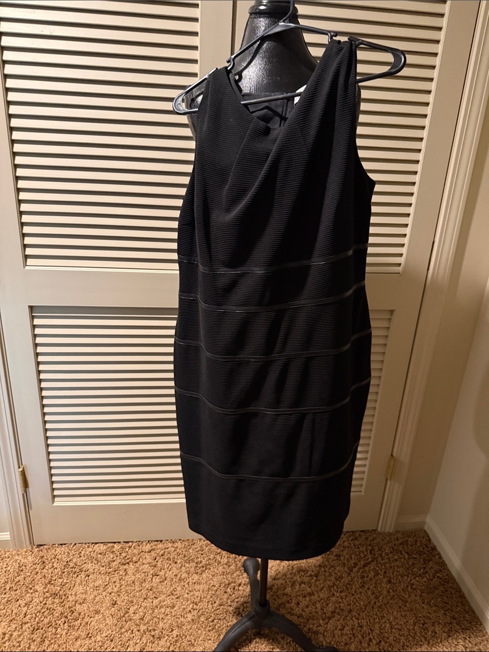 Kasper One-Shoulder Black Sheath Dress